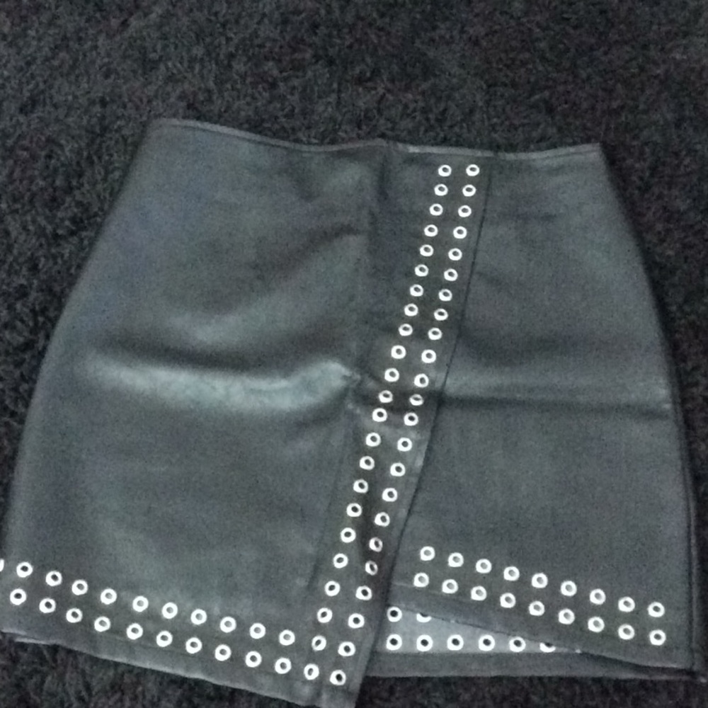 Faux leather stud skirt